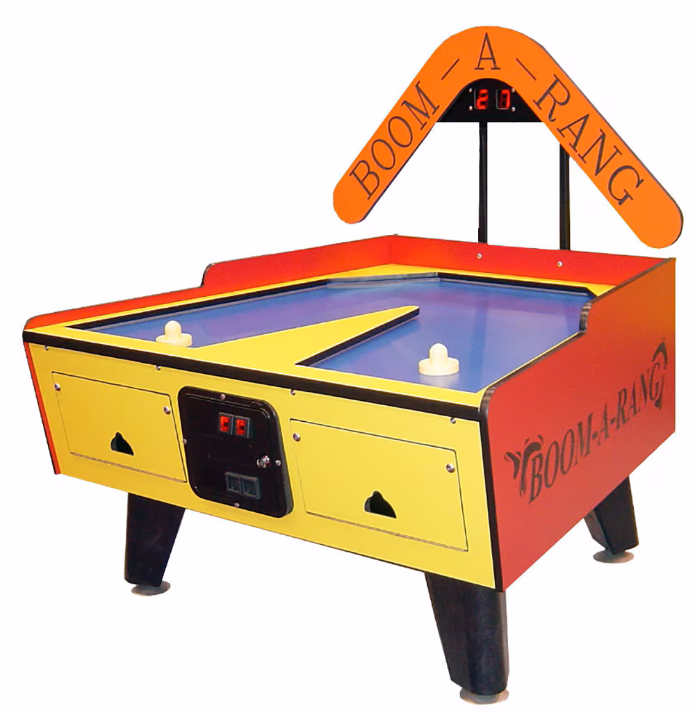 Great American Boom-A-Rang Yellow and Red Air Hockey Coin-Op Game