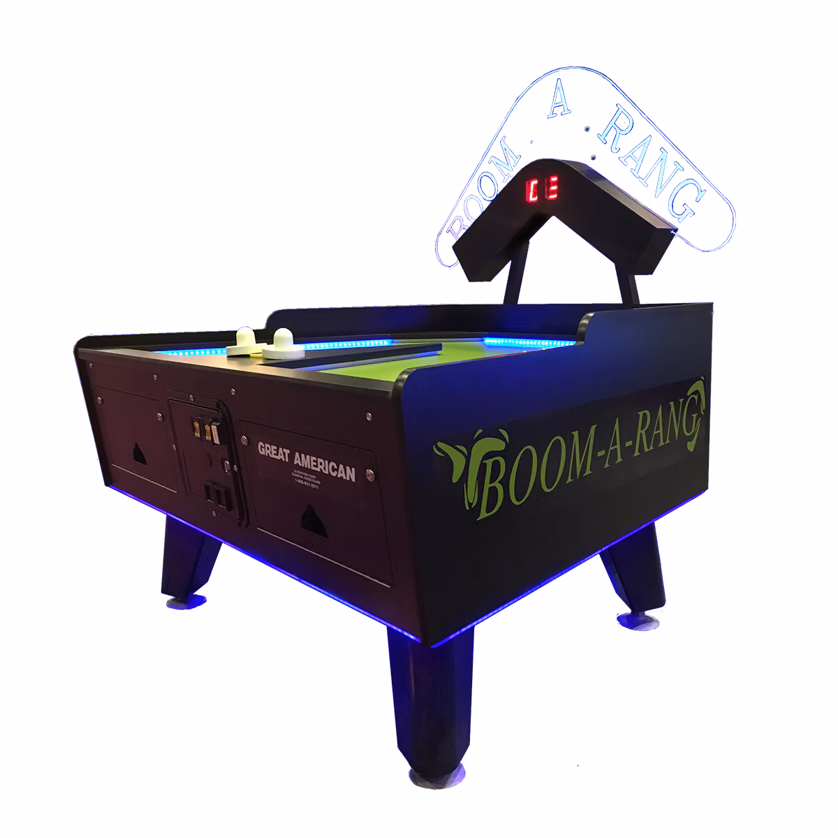Great American Boom A Rang Air Hockey with LEDs & Marquee