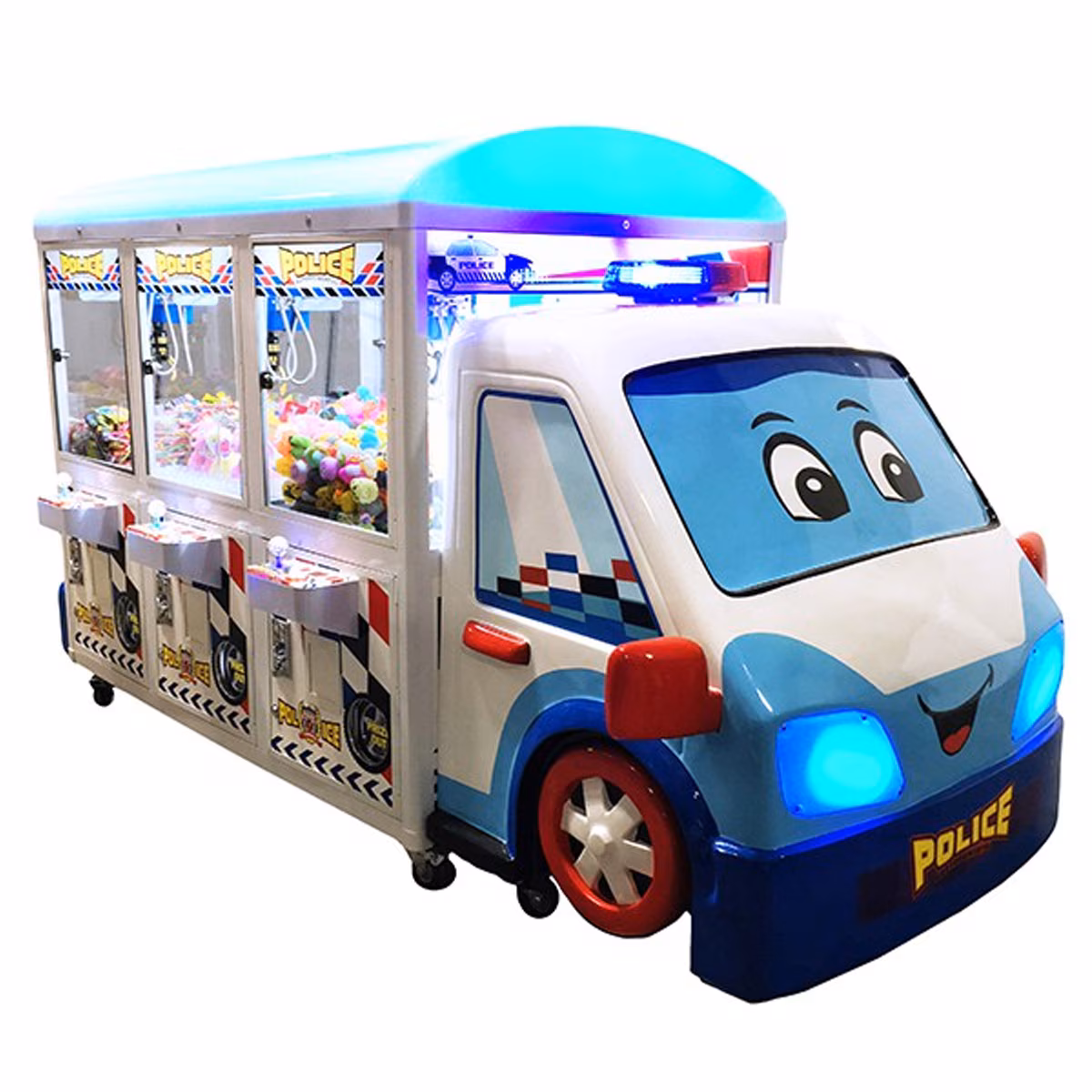 Coast to Coast Police Car Crane Claw Machine Arcade Game - 6 Player