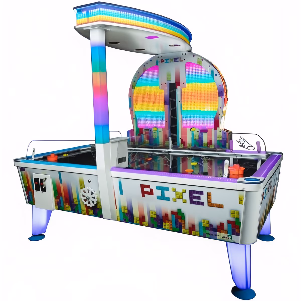WIK 8' Pixel Multi-Puck Air Hockey Table - 2 or 4 Players