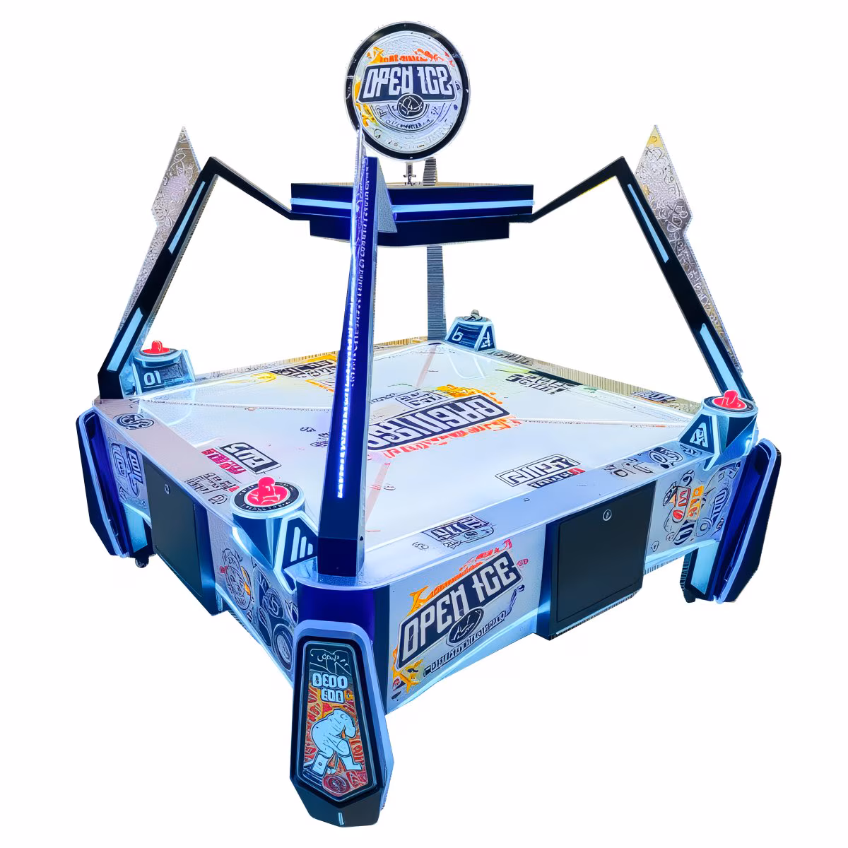 Barron Games Open Ice 4 Player Air Hockey Table
