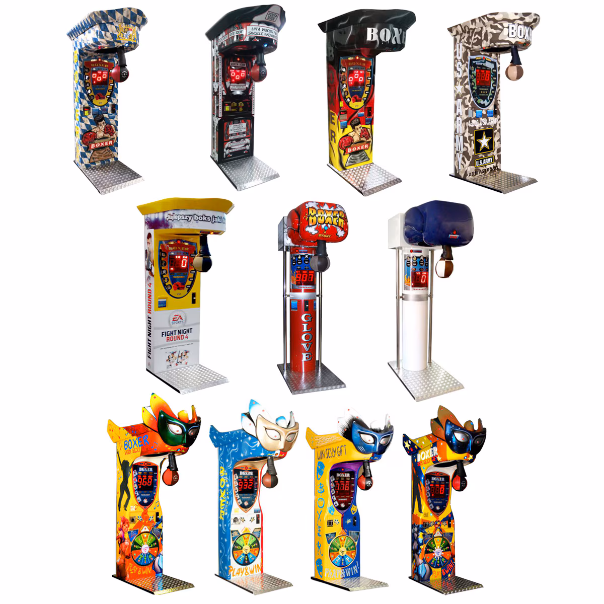 Kalkomat Boxer Boxing Machine Arcade Game – Custom Graphics