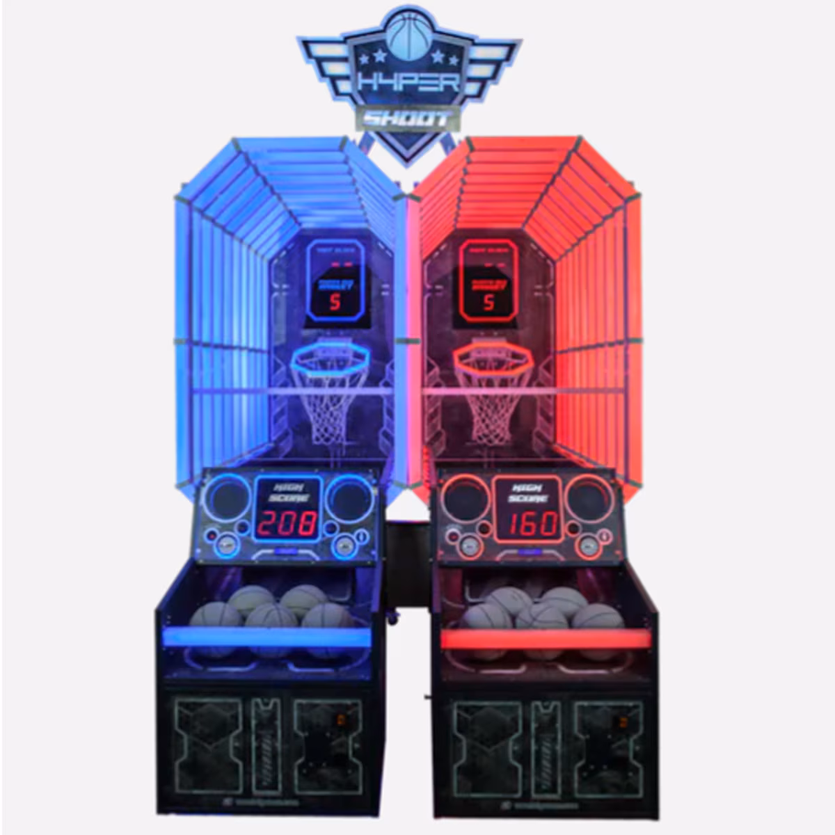 LAI Games HYPERshoot Basketball Shooting Ticket Redemption Arcade Game - 2 Player